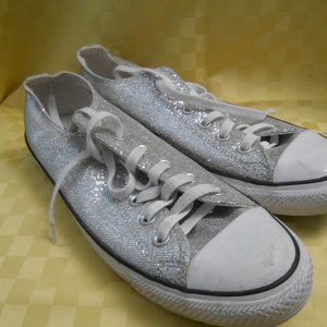 Silver Sparkly Converse low-tops